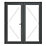 Crystal  Anthracite Grey Double-Glazed uPVC French Door Set 2055mm x 1790mm