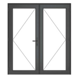 Crystal  Anthracite Grey Double-Glazed uPVC French Door Set 2055mm x 1790mm