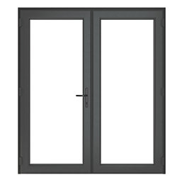 Crystal  Anthracite Grey Double-Glazed uPVC French Door Set 2055mm x 1790mm