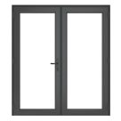 Crystal  Anthracite Grey Double-Glazed uPVC French Door Set 2055mm x 1790mm