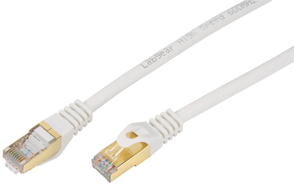 Labgear White Shielded RJ45 Cat 7 Ethernet Patch Lead 10m - Screwfix