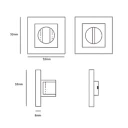 Eclipse  Standard WC Thumbturn Set Polished Stainless Steel 52mm