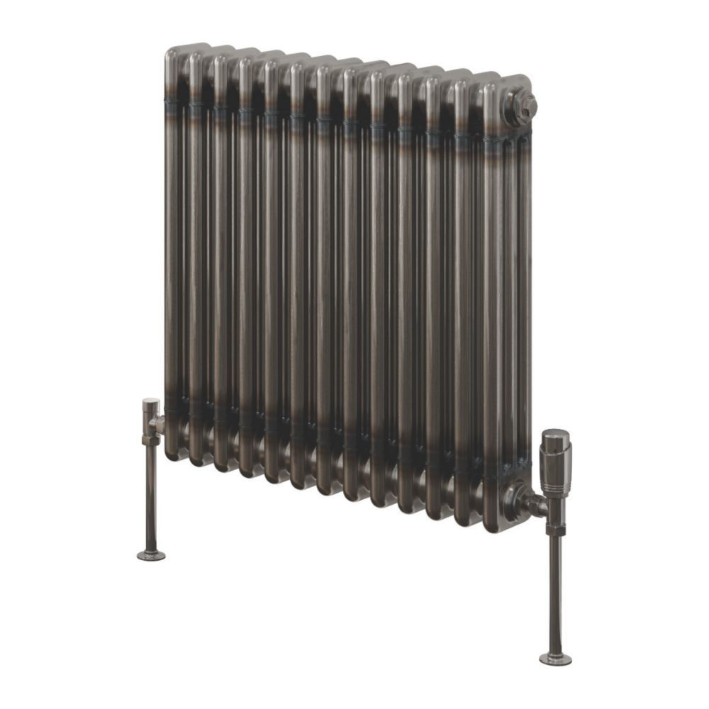 Reina 600mm x 605mm 2648BTU Raw Metal Horizontal 3 Column Radiator ...