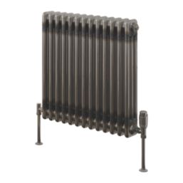 Reina 600mm x 605mm 2648BTU Raw Metal Horizontal 3 Column Radiator