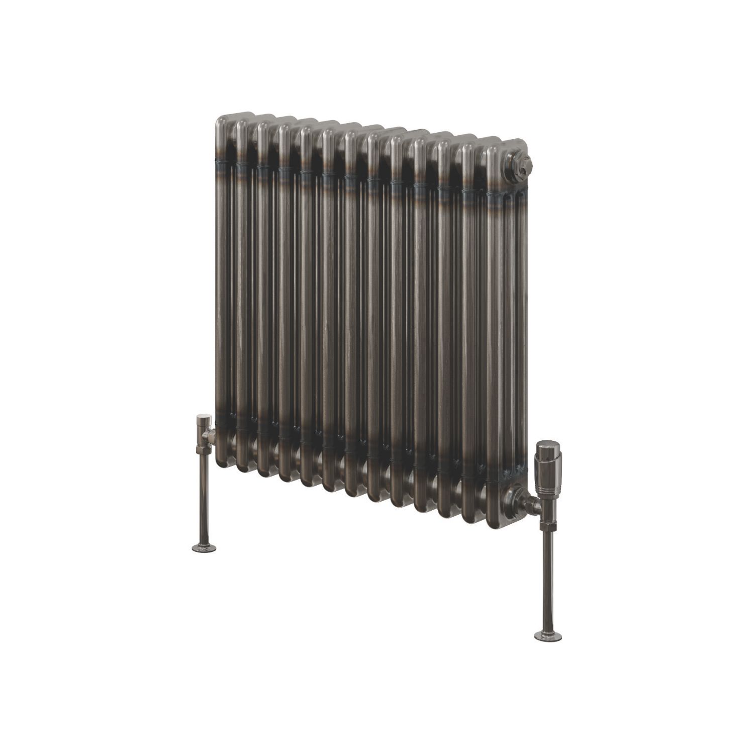 Reina 600mm x 605mm 2648BTU Raw Metal Horizontal 3 Column Radiator (225LH)