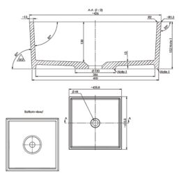 Bathroom Washbowl No Tap Holes 426mm