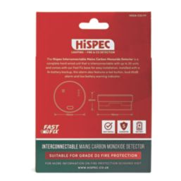 Hispec Fast Fix CO/FF Mains Interlinked Carbon Monoxide Alarm