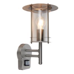 Saxby York Outdoor Wall Light With PIR Sensor Polished Stainless Steel