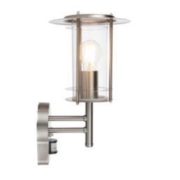 Saxby York Outdoor Wall Light With PIR Sensor Polished Stainless Steel