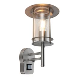 Saxby York Outdoor Wall Light With PIR Sensor Polished Stainless Steel