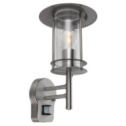 Saxby York Outdoor Wall Light With PIR Sensor Polished Stainless Steel