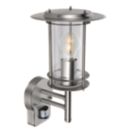 Saxby York Outdoor Wall Light With PIR Sensor Polished Stainless Steel