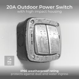 British General  IP66 20A 2-Gang 2-Way Weatherproof Outdoor Switch with LED