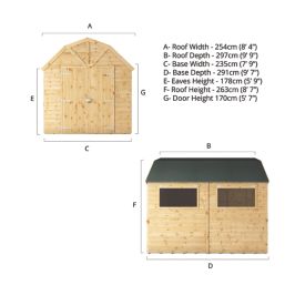Mercia Dutch Barn 7' 6" x 9' 6" (Nominal) Barn-Style Shiplap T&G Timber Workshop