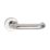 Eurospec  Fire Rated Safety Lever on Rose Pair Polished Stainless Steel