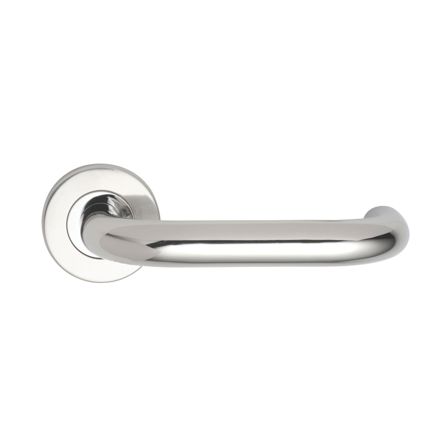 Eurospec Fire Rated Safety Lever on Rose Pair Polished Stainless Steel (2261J)
