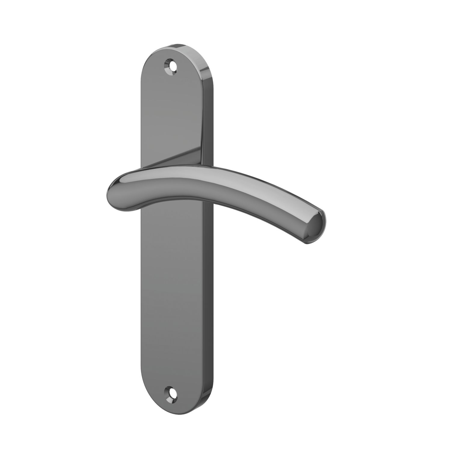 Cooke & Lewis Bourne Fire Rated Latch Lever on Backplate Handle Pair Polished / Black Nickel (226CM)