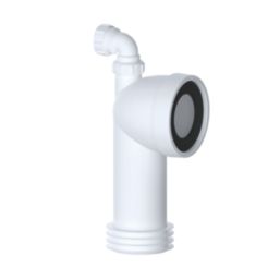 Viva  Rigid 90° Angled WC Pan Connector (1¼" Adaptor) White 320mm