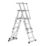 Boss 2.37m Aluminium 2 x 5 Step Telescopic Platform Ladder With Handrail