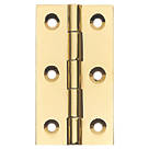 Polished Brass  Solid Drawn Butt Hinges 64 x 35mm 2 Pack