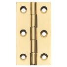 Polished Brass  Solid Drawn Butt Hinges 64mm x 35mm 2 Pack