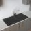 Carysil TD100L-MB 1 Bowl Granite Composite Kitchen Sink Midnight Black Reversible 1000mm x 500mm
