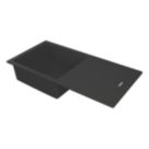 Carysil TD100L-MB 1 Bowl Granite Composite Kitchen Sink Midnight Black Reversible 1000mm x 500mm
