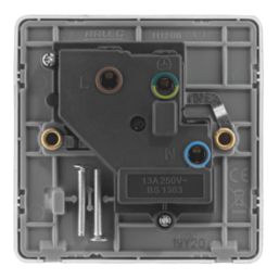 Arlec  13A 1-Gang SP Switched Socket Grey  with Colour-Matched Inserts