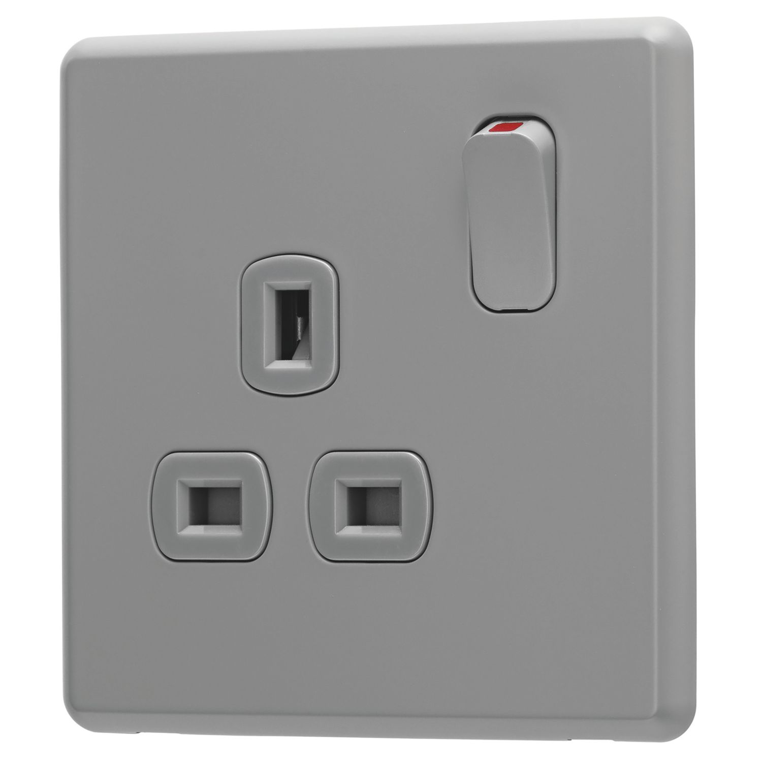 Arlec 13A 1-Gang SP Switched Socket Grey with Colour-Matched Inserts (226RU)