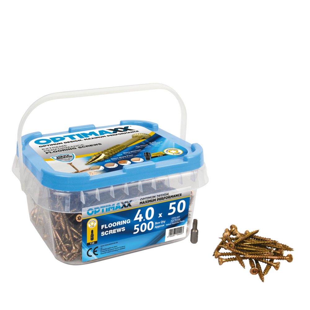 Optimaxx TX Countersunk Flooring Screws 4mm x 50mm 500 Pack Screwfix