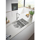Grohe K700U Left Handed 1.5 Bowl Stainless Steel Undermount Sink 595 x 450mm