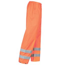 Site Huske Hi-Vis Over Trousers Elasticated Waist Orange 2X Large 28" W 32" L