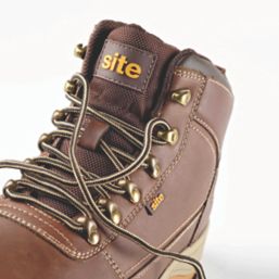Site Amethyst   Safety Boots Brown Size 7