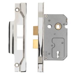 Eurospec Fire Rated 2 Lever Nickel plate Rebated Sashlock 64mm Case - 44mm Backset