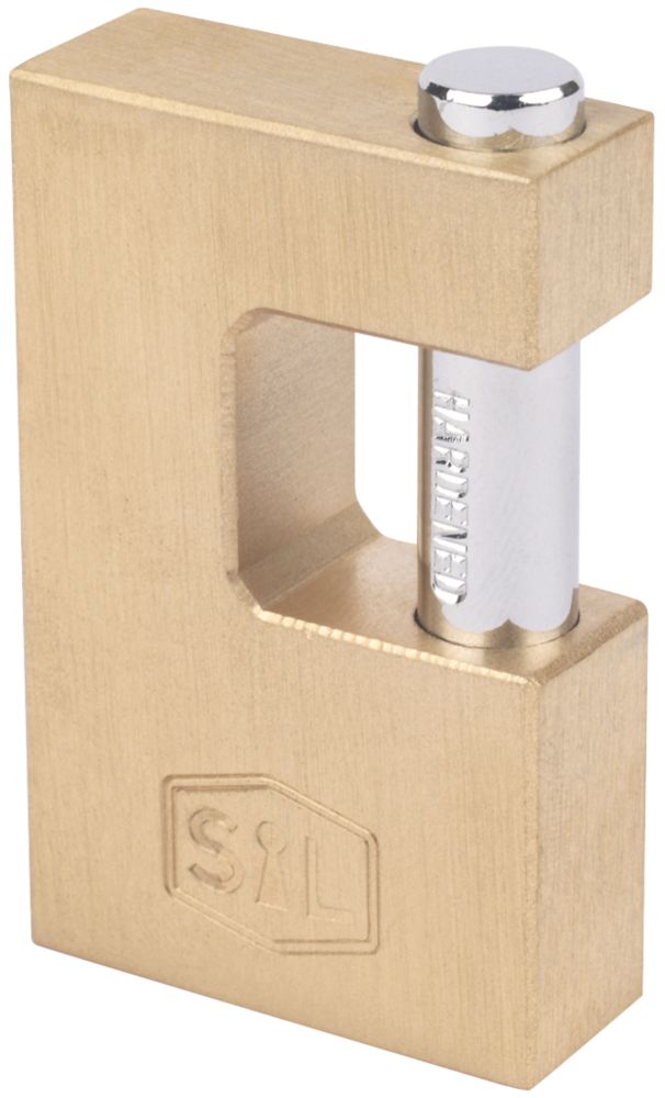 Smith & Locke Brass Block Rectangular Padlock 60mm Screwfix