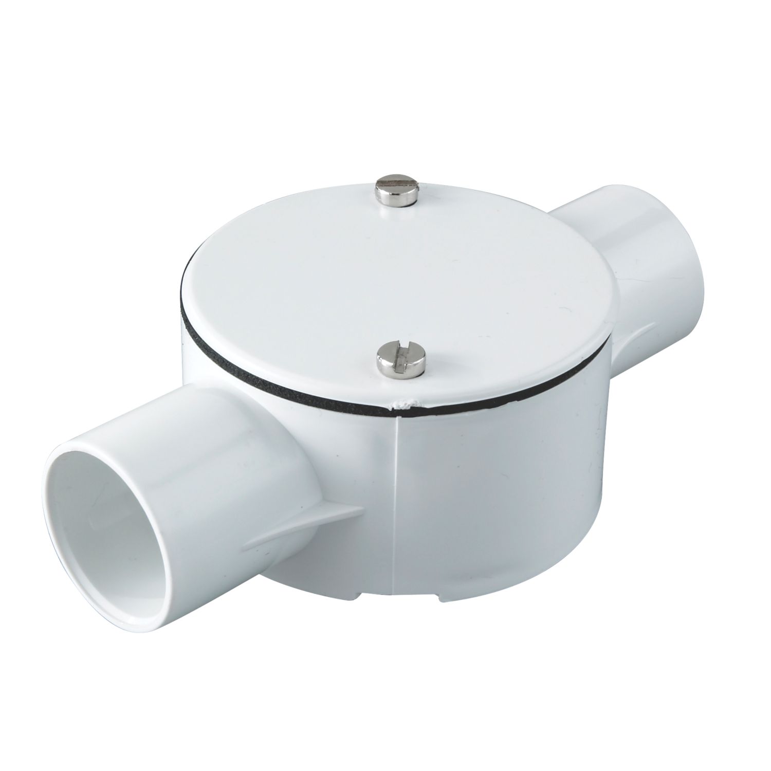 Tower 2 Way 25mm Through Box White (22771)