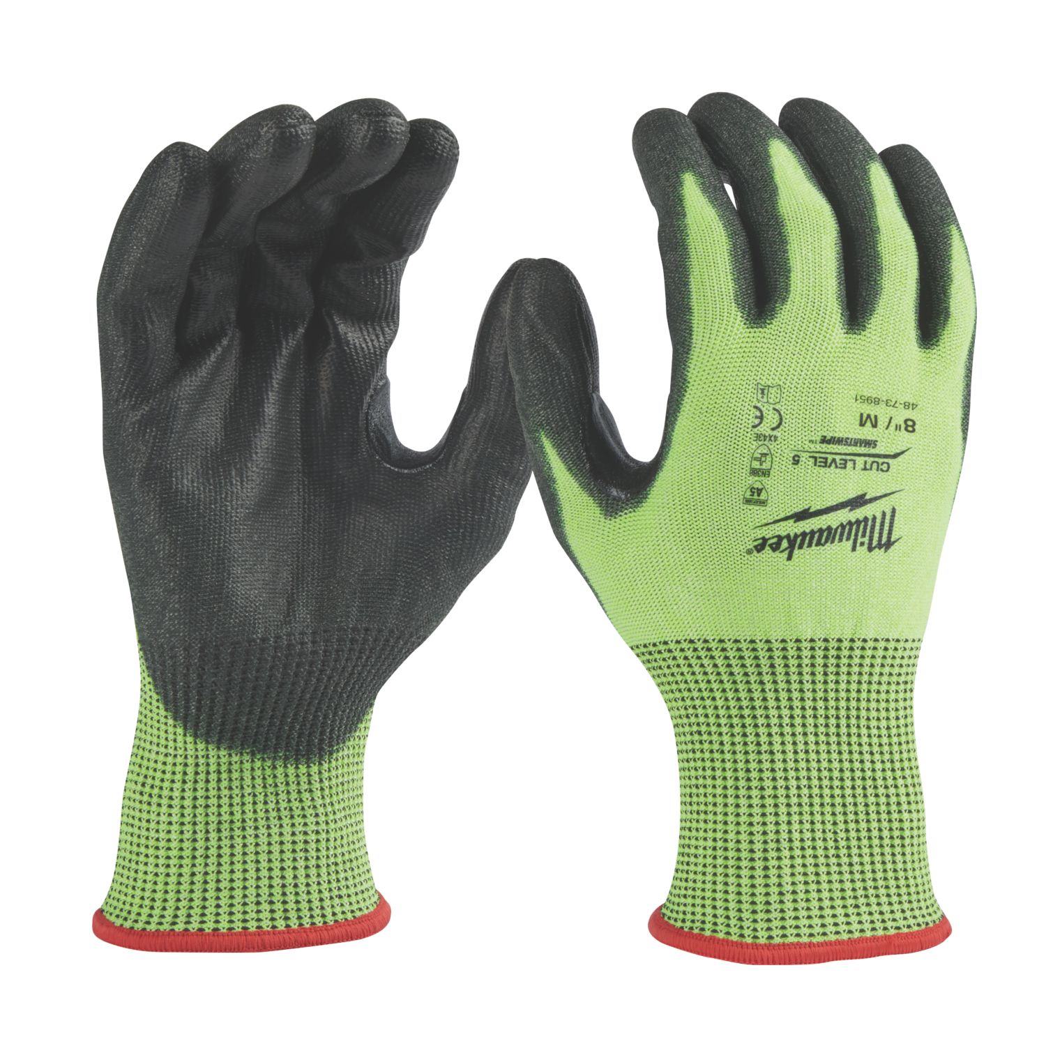 Milwaukee Hi-Vis Cut Level 5/E Gloves Fluorescent Yellow Medium (227GC)