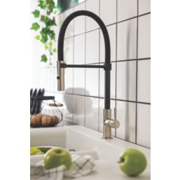 Streame by Abode Valida Pull-Out Mono Mixer Brushed Nickel/Matt Black
