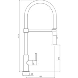 Streame by Abode Valida Pull-Out Mono Mixer Brushed Nickel/Matt Black