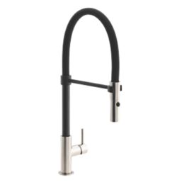 Streame by Abode Valida Pull-Out Mono Mixer Brushed Nickel/Matt Black