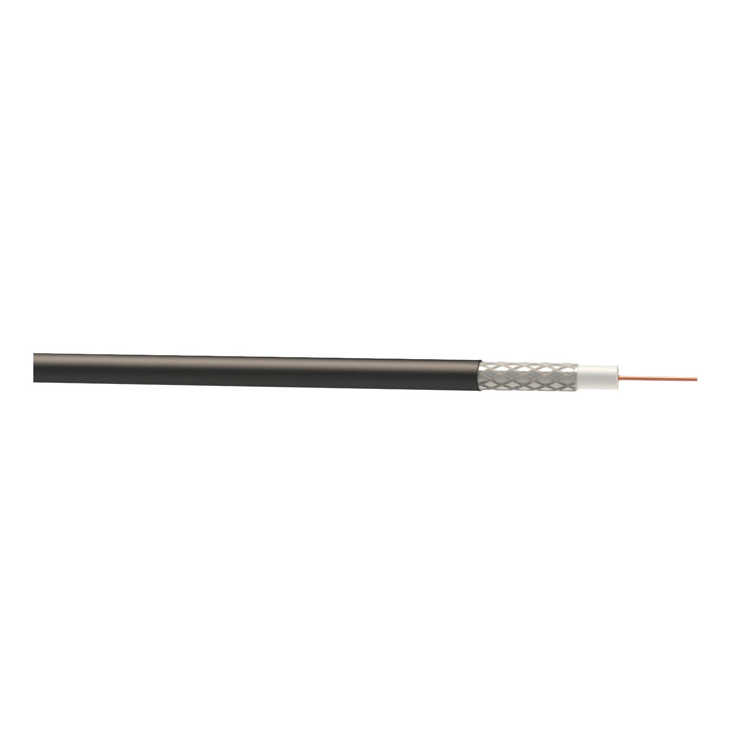 Time RG6 Black 1-Core Round Coaxial Cable 50m Drum (227JY)