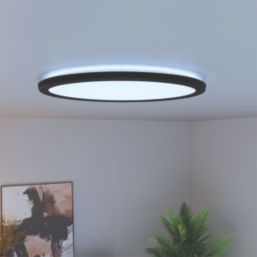 Calex Halo RGB & White LED Smart Ceiling Light Black 25W 1900lm
