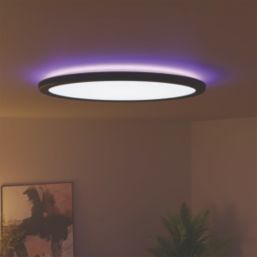Calex Halo RGB & White LED Smart Ceiling Light Black 25W 1900lm