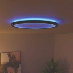 Calex Halo RGB & White LED Smart Ceiling Light Black 25W 1900lm