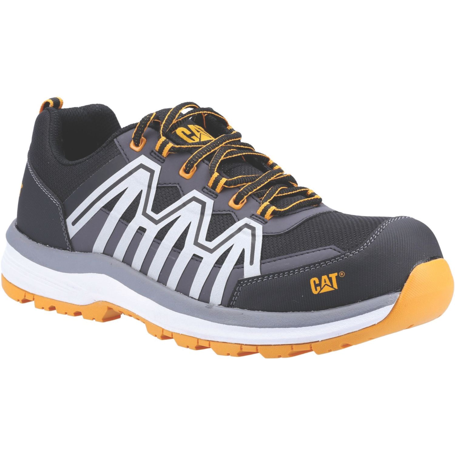 CAT Charge Size 8 Black/Orange Water-Resistant Safety Trainers (227TV)