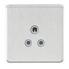 Knightsbridge SF5ABCG 5A 1-Gang Unswitched Socket Brushed Chrome with Colour-Matched Inserts