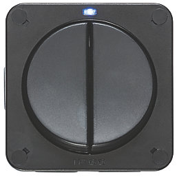 Knightsbridge  IP66 20AX 2-Gang 2-Way Weatherproof Outdoor Switch with LED