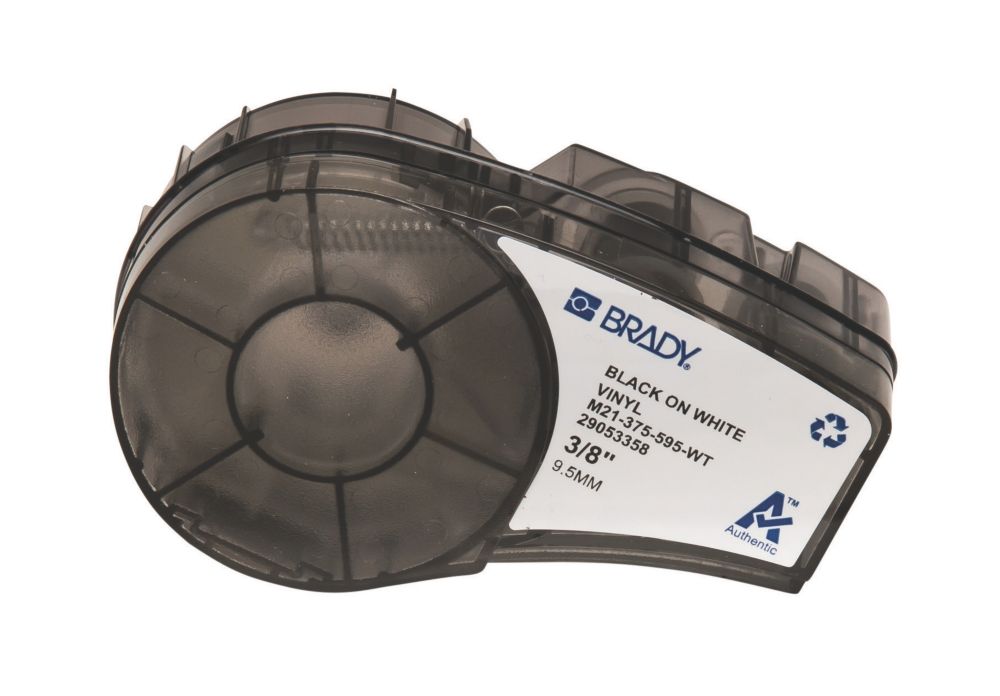 Brady 142800 Indoor Outdoor Vinyl Labels 9.53mm x 6.4m - Screwfix