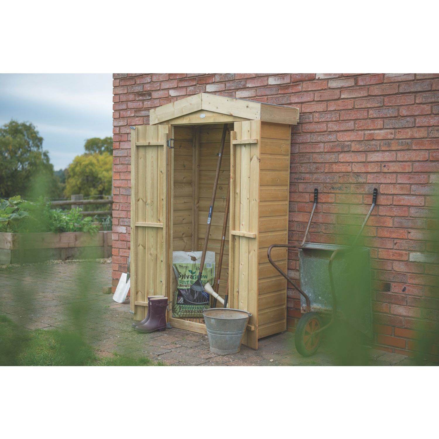 Forest 3' x 1' 6" (Nominal) Apex Shiplap Timber Garden Store (2280X)