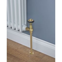 Arroll UK-28 15mm x 1/2" Antique Brass Angled Traditional Thermostatic Radiator Valve & Lockshield